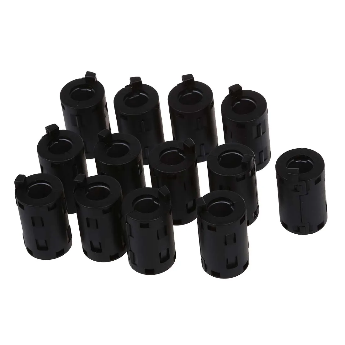 

11 millimeter diameter inner shell ferrite filter, plastic cable clip, 13 pcss