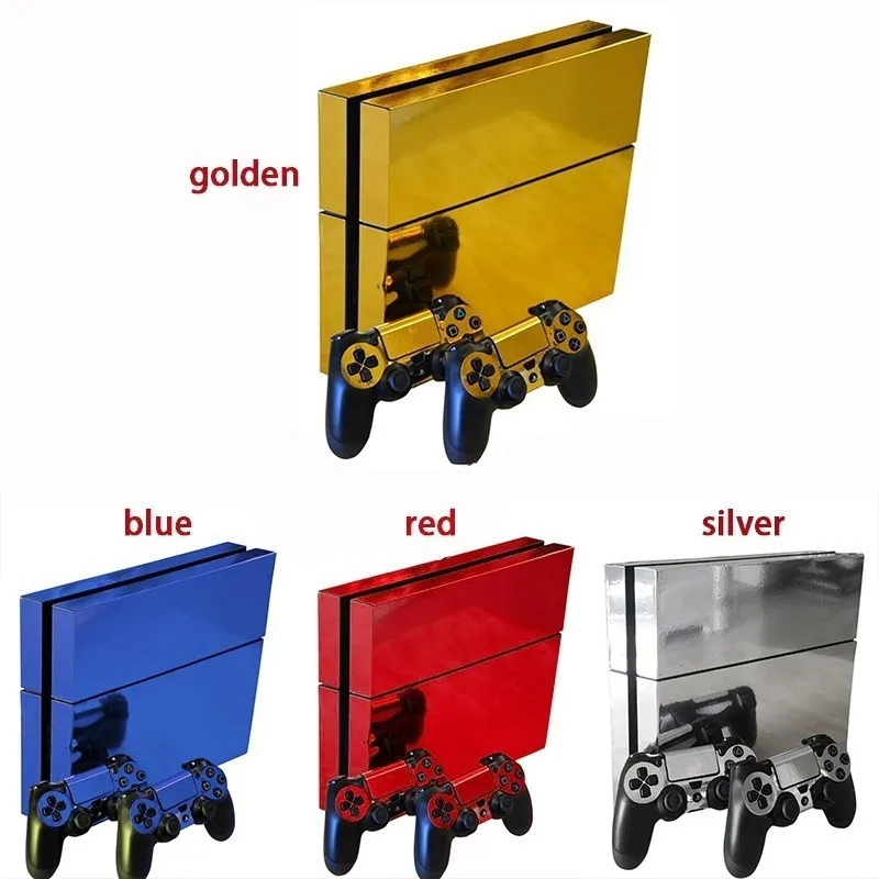 

Plating Sticker Protector Cover Skin Stickers Decal Case For Sony Play Station Dualshock 4 PS4 Consoles and Two Controller