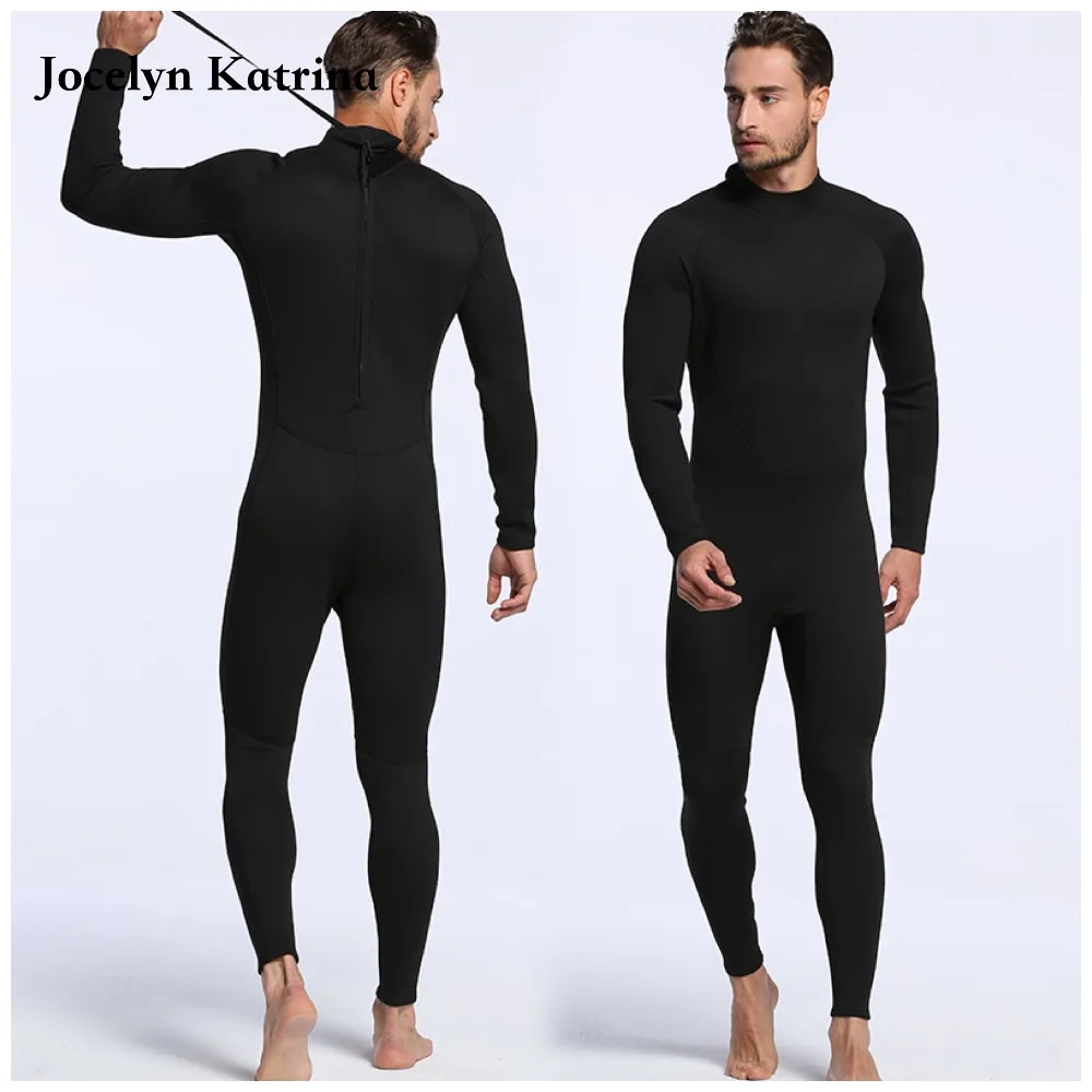 2017 Warm Men 3MM Thick Neoprene Spearfishing Wetsuit Black Solid One