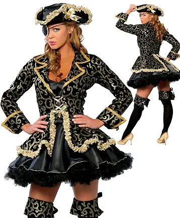 

Hot Sale Ladies Pirate Costumes Caribbean Pirates Cosplay Clothes Adult Women Halloween Party Fancy Dress