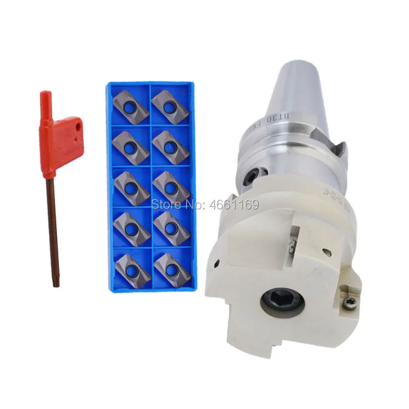 

BT30-FMB22-45L 60L Mohs face milling handle+BAP400R 50 22 4T 63 22 4T face milling cutter head+10pcs APMT1604 H2 carbide blade