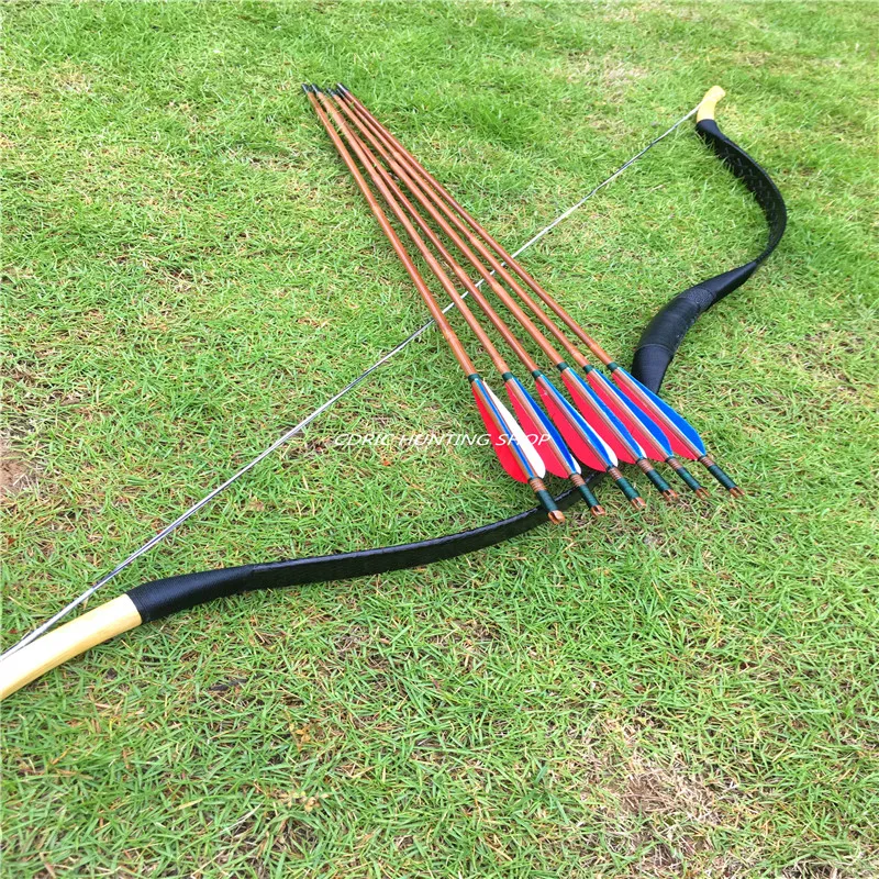 

NEW True Black Snakeskin Handmade Longbows 20-60ibs+6 Bamboo Arrow Archery