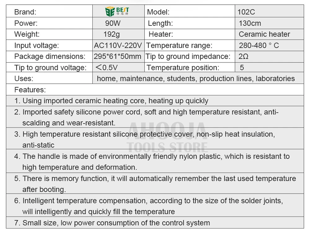BES-102C портативный температурный регулируемый постоянный температурный Электрический паяльник Lron 60 Вт SMD ремонт сварочные работы
