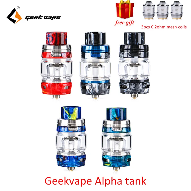 

Vape tank Original Geekvape Alpha Sub Ohm Tank fit nova mod top filling two meshmellow mesh coils atomizer for aegis