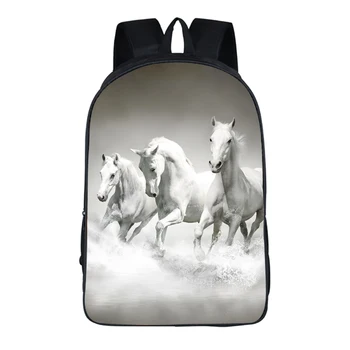

16 Inch 3D Animal Horse Printing School Backpack Cool Men Women Travel Backpacks Teenager Boys Girls Laptop Backpack Mochila
