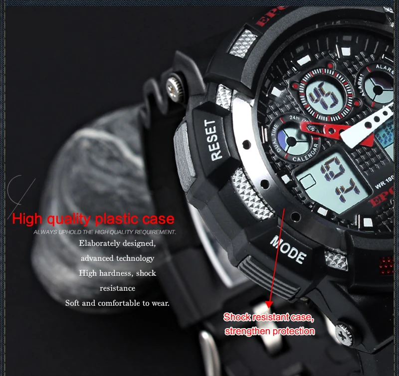 EPOZZ брендовые новые цифровые часы для мужчин водонепроницаемые 100 м часы для дайвинга Модные Спортивные Повседневные часы с датой 3001