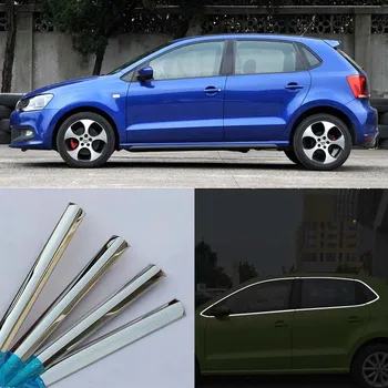 

Perfect Fit For For Volkswagen POLO Stainless Steel Chrome Window Sill Belt Trim Windows Molding Trim