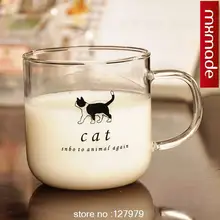 В продаже! 300 мл, термостойкая стеклянная чашка, чашка с милыми животными, чашка для молока, чашки для сока, кружки