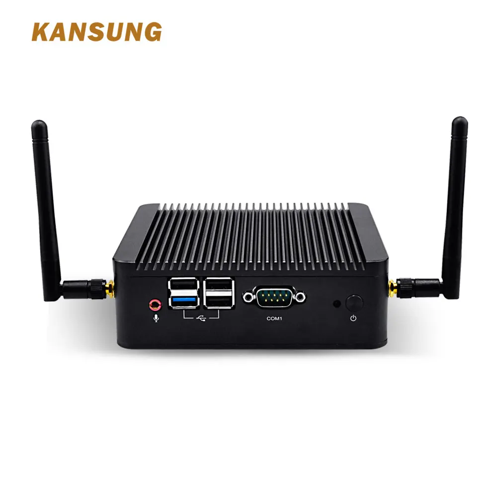 Мини ПК KANSUNG с Ubuntu Linux Windows Baytrail четырехъядерным процессором J1900 2 гигабитной Lan