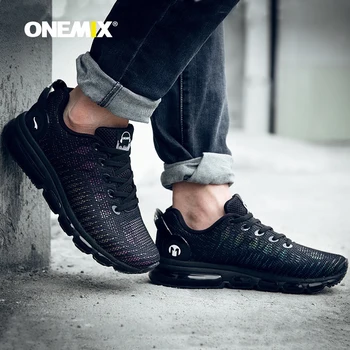 

ONEMIX Reflective Men Running Shoes Black Couple Sneakers Colorful Damping Walking Sneaker Athletic Trainer Man Trail Shoes