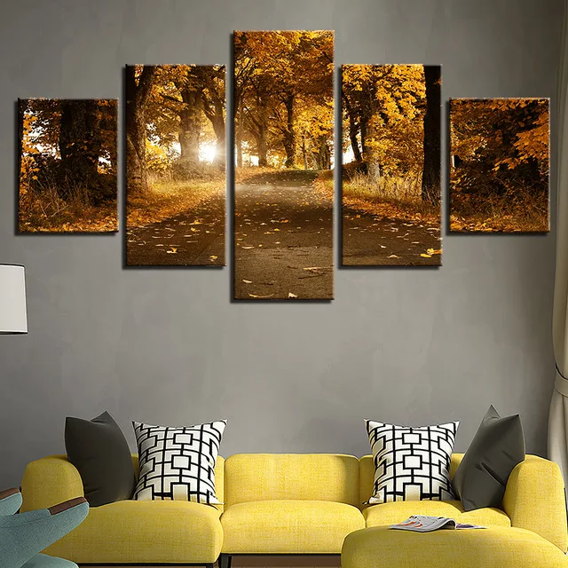 Canvas-Paintings-Home-Decor-HD-Prints-Trees-Pictures-5-Pieces-Autumn-Forest-Fallen-Leaves-Landscape-Poster.jpg_640x640