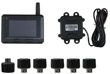 

TPE50 built out big LCD screen Truck&Bus TPMS Tire Pressure Monitoring System with 6-22 external sensors RF wireless save gas