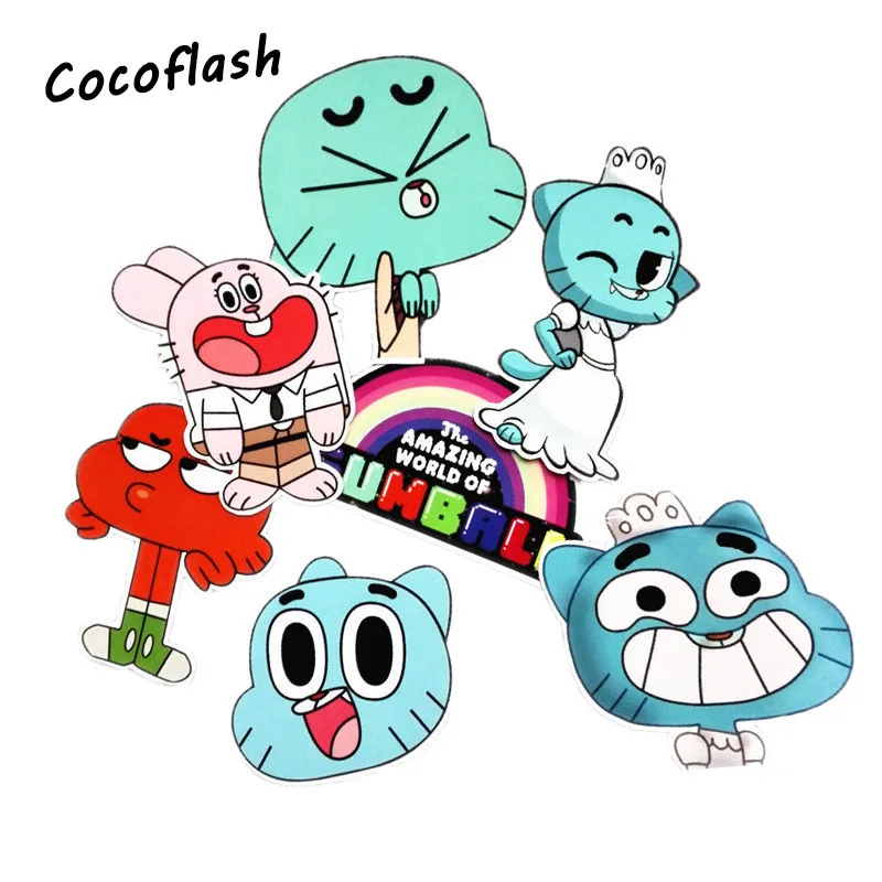 

14Pcs/set Funny Anime The Amazing World of Gumball Sticker For Car Laptop Backpack Motorcycle Phone Decal Kids Toy Sticker