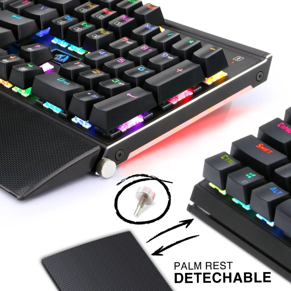 Механическая клавиатура с RGB подсветкой игровая синими механическими