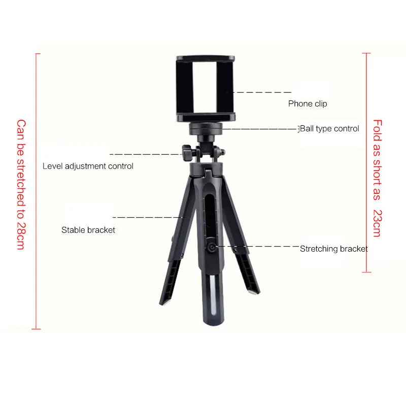 Flexible Mini Tripod With Remote Control For iPhone Camea Tripod Rotatable Monopod With Phone Clip Selfie Stick Phone Tripod