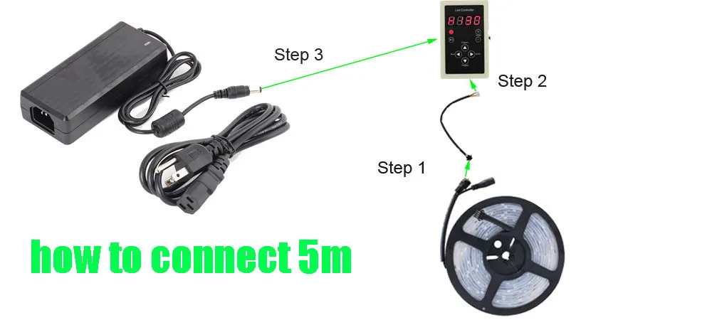 5050 RGB Мечта Цвет 6803 Светодиодные ленты + IC 6803 пульт дистанционного управления по РФ + Мощность адаптер