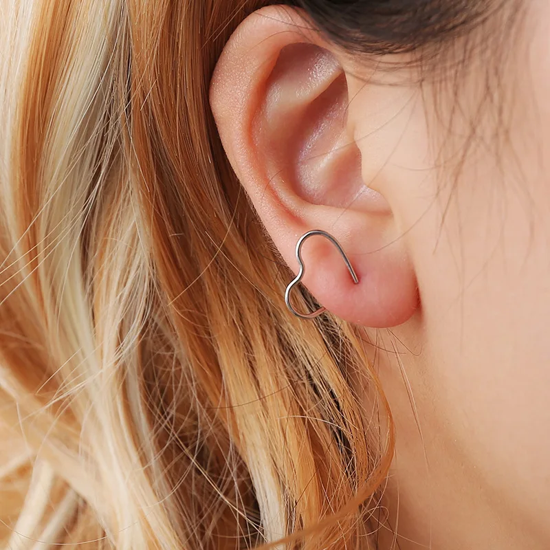 

LUKENI New Arrivals Fashion Heart Triangle Clip-on Clip Earrings For Women Jewelry No Pierced Non-piercing Earcuff Ear