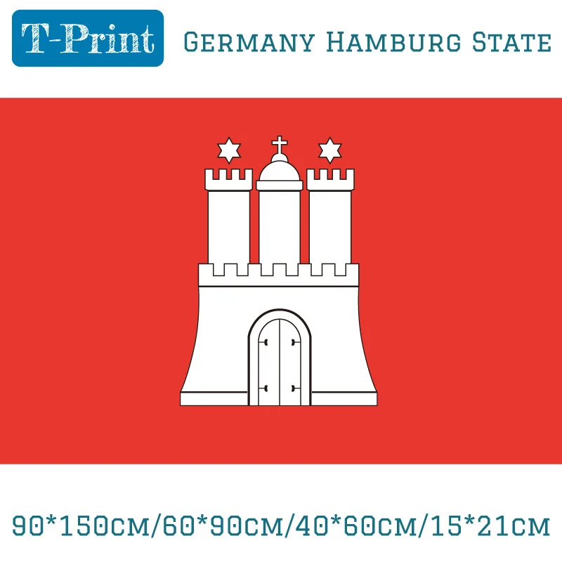 

90*150cm/60*90cm/40*60cm/15*21cm Germany Hamburg State FLAG Free shipping