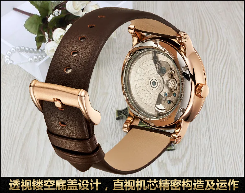 Новые Брендовые Часы полые Модные Ретро автоматические механические мужские наручные часы водонепроницаемые Relogio Masculino