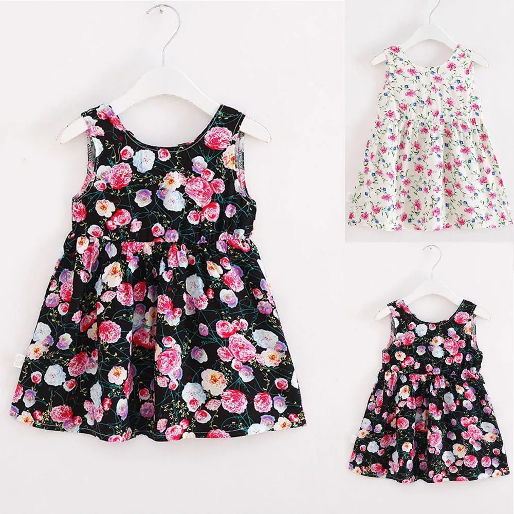 

Summer Cute Baby Kids Girl Dress Toddler Princess Party Floral Print Tutu Dress dresses for girls