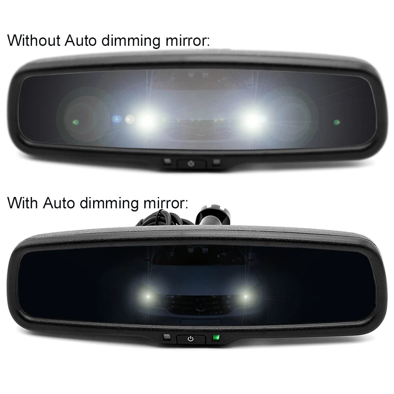 GreenYi 4,3 дюймов, Автомобильное зеркало заднего вида, прозрачное зеркало заднего вида, электронное авто затемнение, внутреннее зеркало, специальный кронштейн