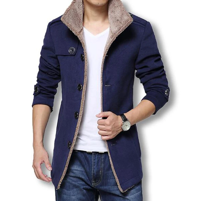 Зимнее длинное шерстяное пальто мужские куртки и пальто приталенная Мужская ветровка верхняя одежда Тренч пальто размера плюс новая куртка пальто