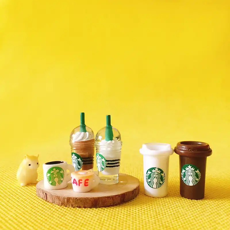 1 pçs xícara de café/frappuccino/casa de boneca/miniaturas/bonito/jardim de fadas gnome/musgo terrarium decoração/bonsai/estatueta/suprimentos diy