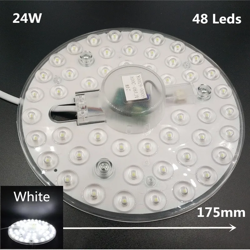 12 Вт, 18 Вт, 24 Вт, 36 Вт, круглый светодиодный панельный светильник, монтируемый на поверхности, светодиодный светильник, потолочный светильник, 220 В, 230 В, 240 в, лампа, магнитная лампа - Испускаемый цвет: 24W White