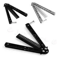 Расческа балисонг-бабочка из нержавеющей стали, тренировочный нож, тупой инструмент JU17, Прямая поставка