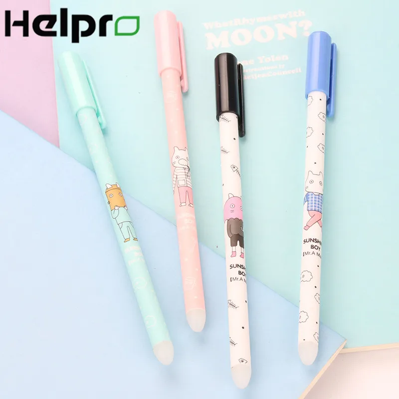 

Helpro 4pcs/lot Kawaii Pilot Cute Cat Erasable Pen Magic Gel Pen School Office Supply Gift Stationery Papelaria Escolar Papel