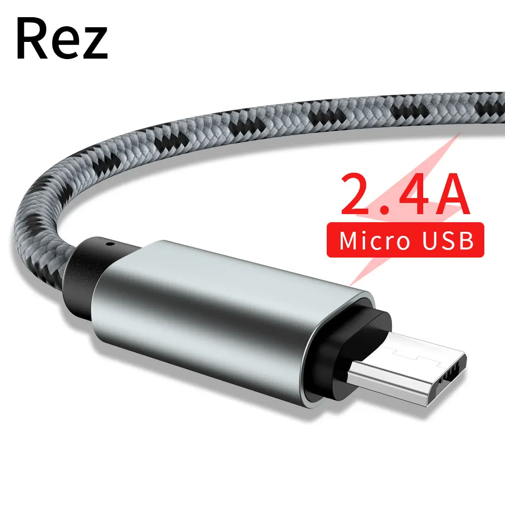 REZ Z3 микро USB кабель 2.4A Быстрая зарядка для samsung Xiaomi Redmi huawei LG htc планшет Android, телефон микро кабель