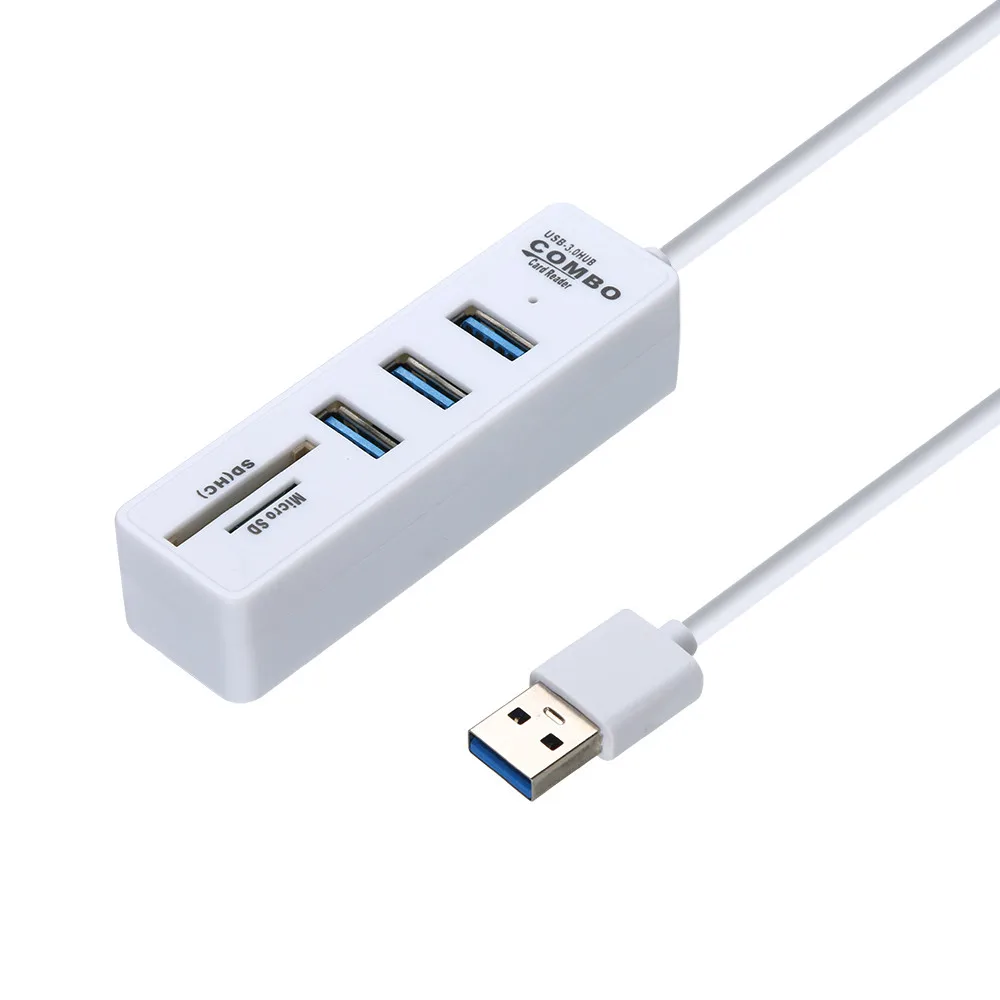 H-Скорость 2 в 1 USB3.1 OTG USB 3,0 концентратор Splitter Combo 3 Порты и SD/TF Card Reader с Мощность адаптер для ПК высокого Скорость USB