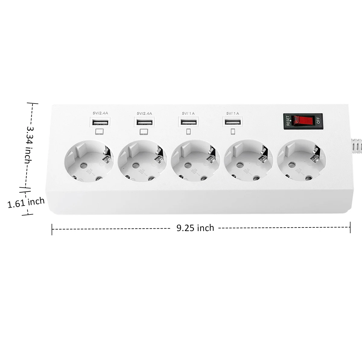 LEORY 5 розетка 4 USB розетки ЕС полосы питания быстрое зарядное устройство с умными зарядными портами USB3.0 с удлинителем 1,8 м