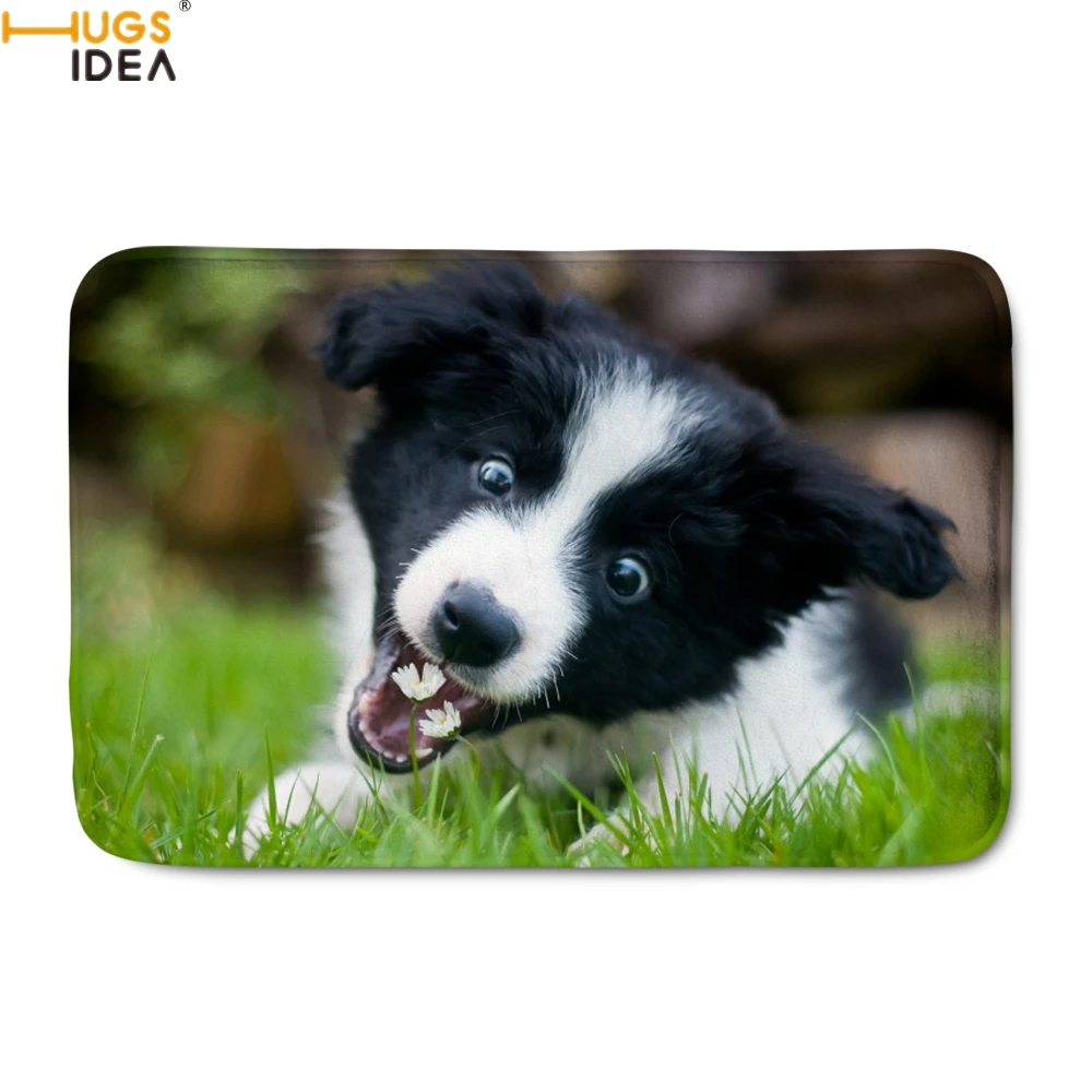 HUGSIDEA Забавные 3D Собака границы колли печати дверные коврики домашний декор коврики для гостиной/спальни/кухни 40 см* 60 см коврики