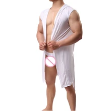 Популярный мужской банный халат с трусиками, сексуальные пижамы, пижамы, Шелковый балахон с капюшоном, халат, мужское платье, пижама, пижамы для ванной, большие размеры