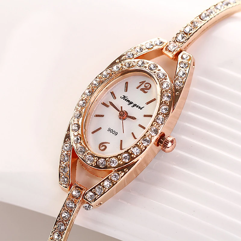 Top Brand Women Bracelet Watch Ladies Stainless Steel Thin Dress Watches Star Diamond Wristwatch Clock Ladies Bracele