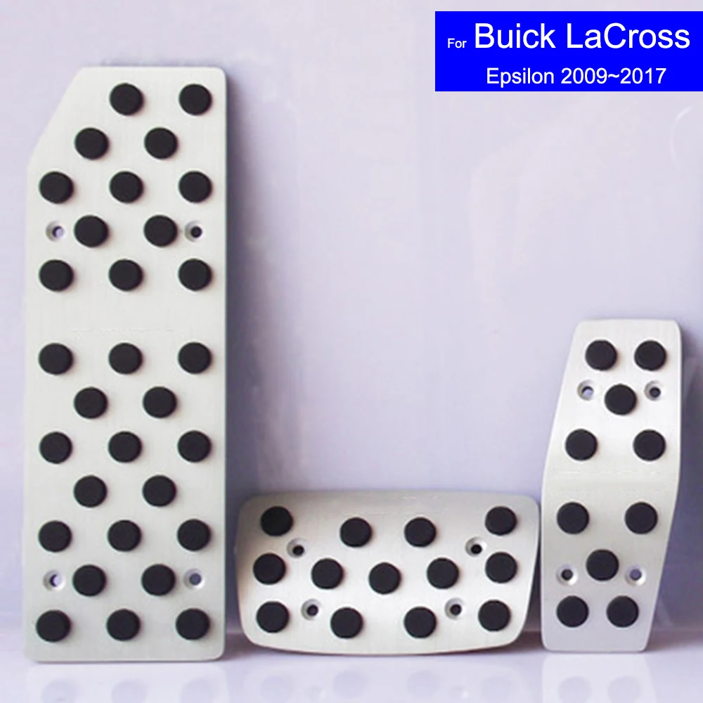 

Car Aluminium alloy Fuel Petrol Clutch Fuel Brake Braking Pad Foot Pedal Rest Plate Set for Buick Lacross AT 2009~ 2016 2017