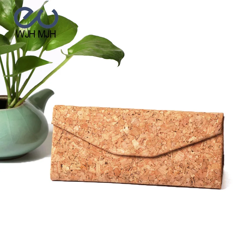 

Sunglasses Spectacle Case For Glasses Folding Box Wood Grain Sunglasses Cover Cork PVC Glasses Cases Engrave Personal Logo