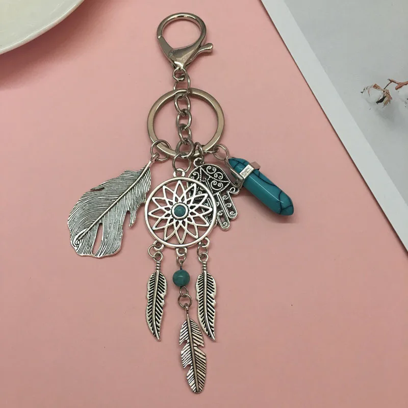 

MISANANRYNE Fashion Dream Catch Alloy Keychains 8 Styles Tassel Bag Pendant Jewelry Accessories Keyrings For Women Creative Gift