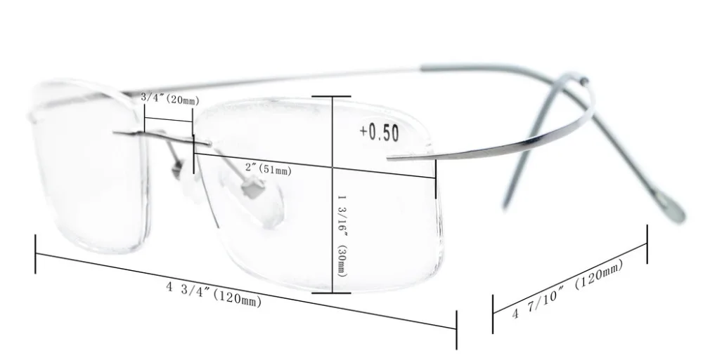 R1508 очки для чтения без оправы из титана, мужские и женские очки+ 0,00-+ 3,00
