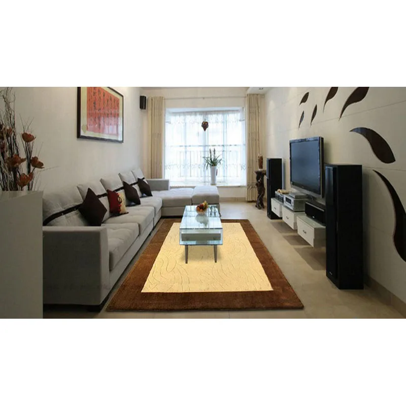 

ALITEXTILEBTOC European And American Style 100% Acrylic Simple Rectangular Carpet For Living Room Bedroom Carpet Kids Play Mat