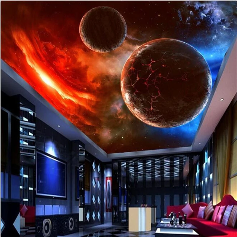 

wellyu Custom wallpaper 3D Mural Suspended Meteorite Cosmic Star Living Room Bedroom Zenith Mural wallpaper papel de parede обои