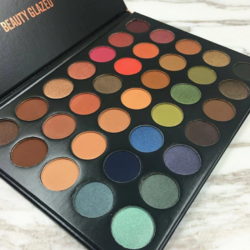 

Manooby 2018 Beauty Glazed 35Colors Eyeshadow Palette Shimmer Matte Pigment Glitters Makeup Sunset Eye Shadow Palette Cosmestics