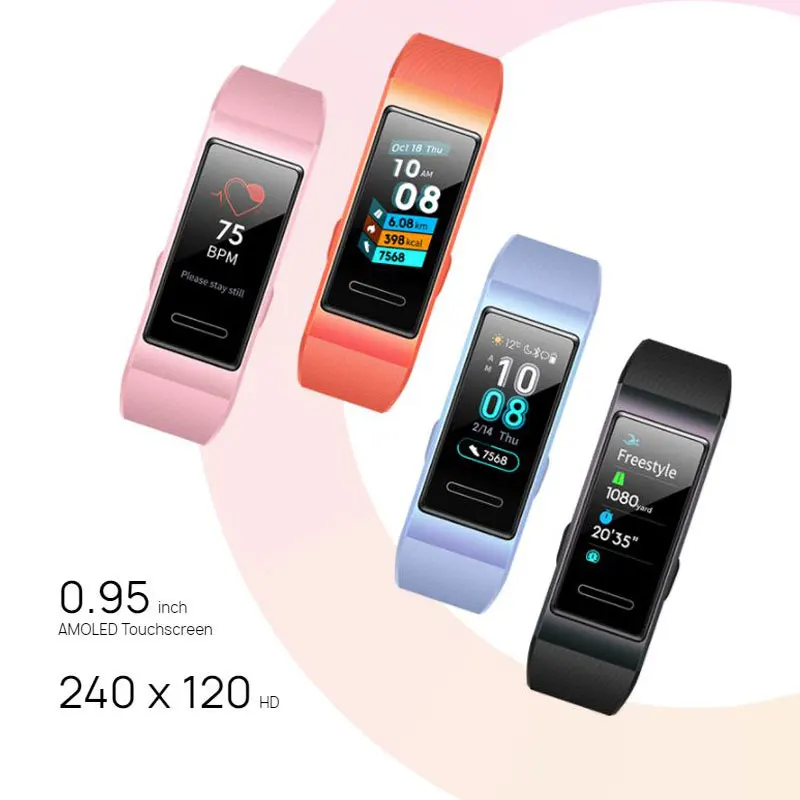 Huawei Band 3 умный Браслет Шагомер фитнес трекер сердечного ритма Водонепроницаемый