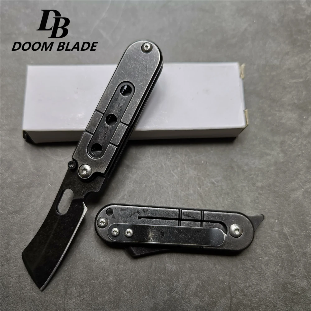 118 мм(4,6 ') Мини карманный складной нож титановый черный лезвие из нержавеющей стали с деревянной ручкой маленькие ножи для кемпинга EDC инструмент ножи