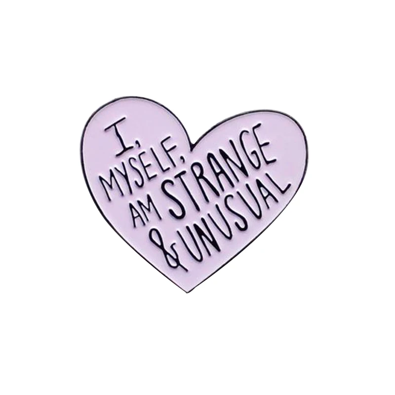 

I myself am strange & unusual badge Beetlejuice inspired pin friendship brooch Halloween Goth horror jewelry