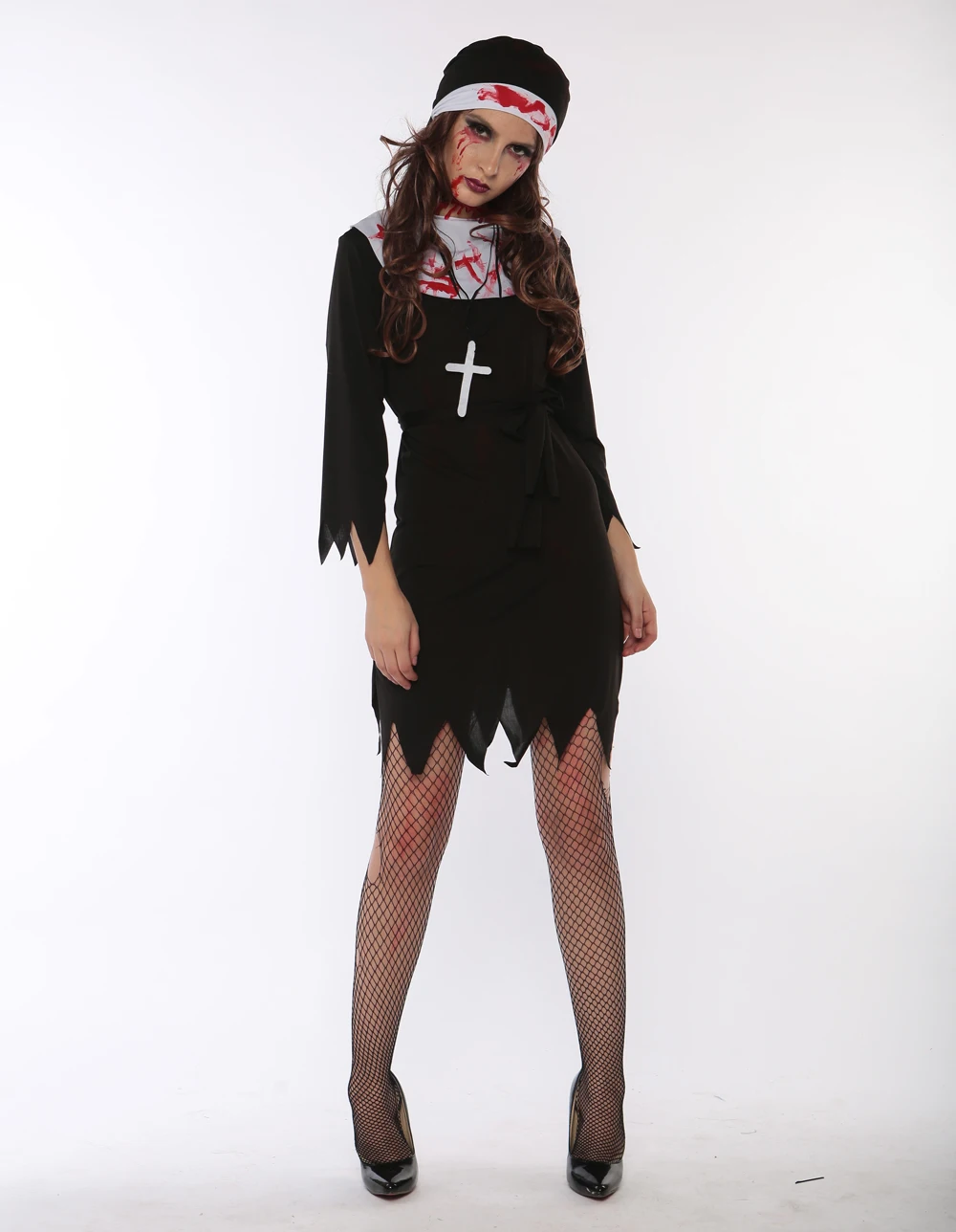 Женский костюм кровавой сестры на Хэллоуин|sexy nun halloween costume|cosplay sexy costumeshalloween |