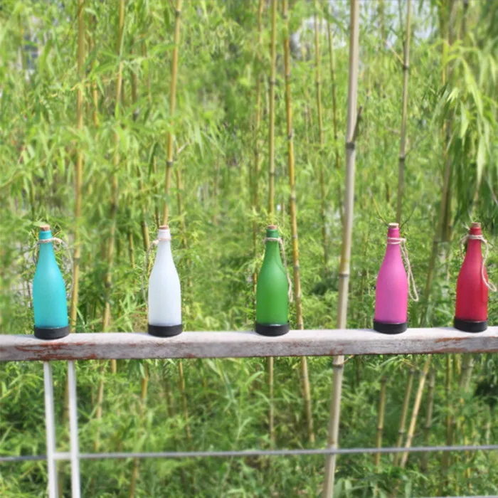 Lâmpada de Garrafa de Vinho Luzes Postas Solares Pendurado Plástico Decoração _ wk Led 5 Lâmpadas solares