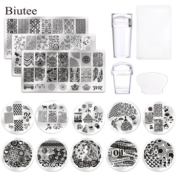 

13pcs/Set Nail Stamping Plates Set Stamper Scraper Nail Art Plastic DIY Nail Art Template Set Manicure Nail Tools +2 Stamping