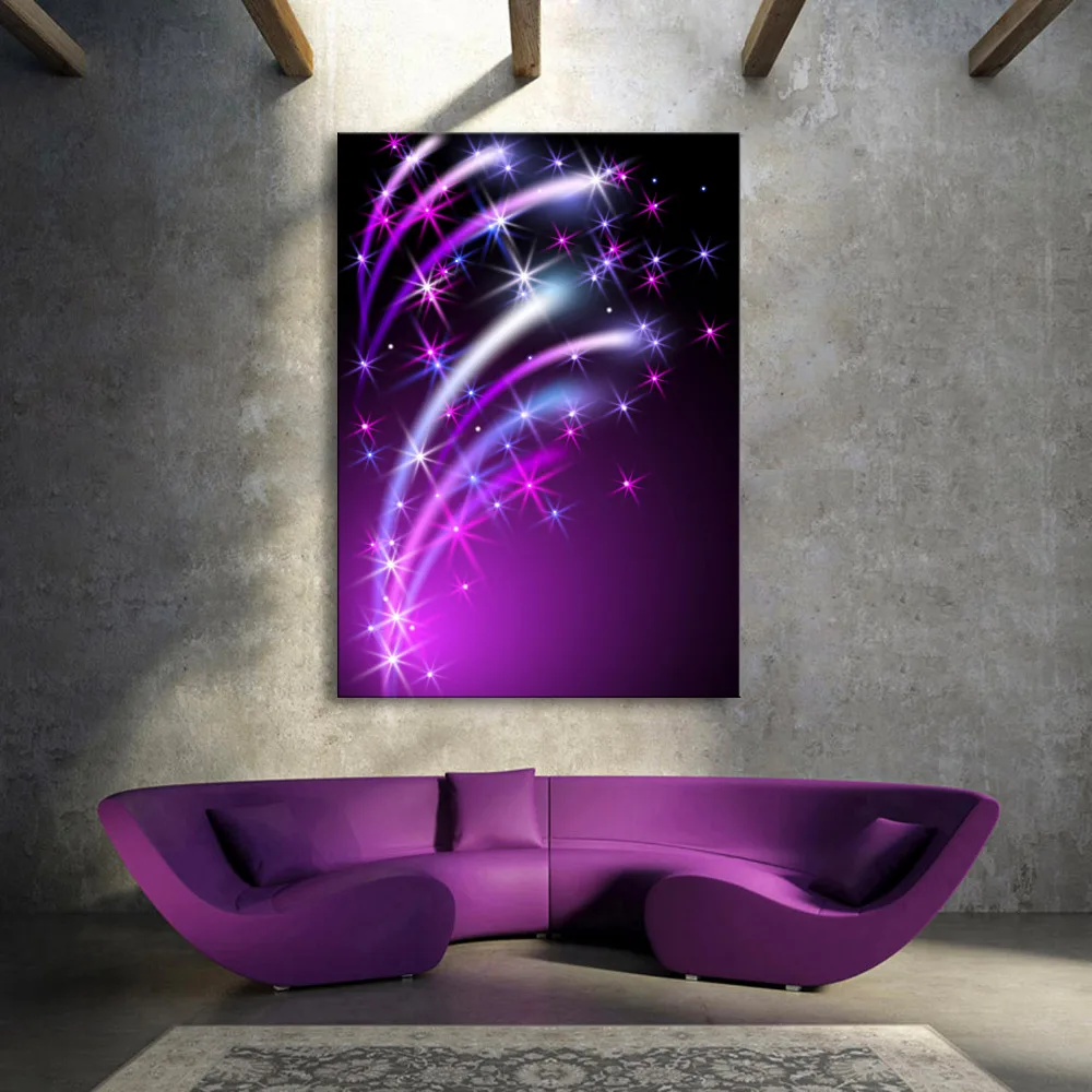 Stretched Canvas Prints Flash of Light LED Flashing Optical Fiber Print